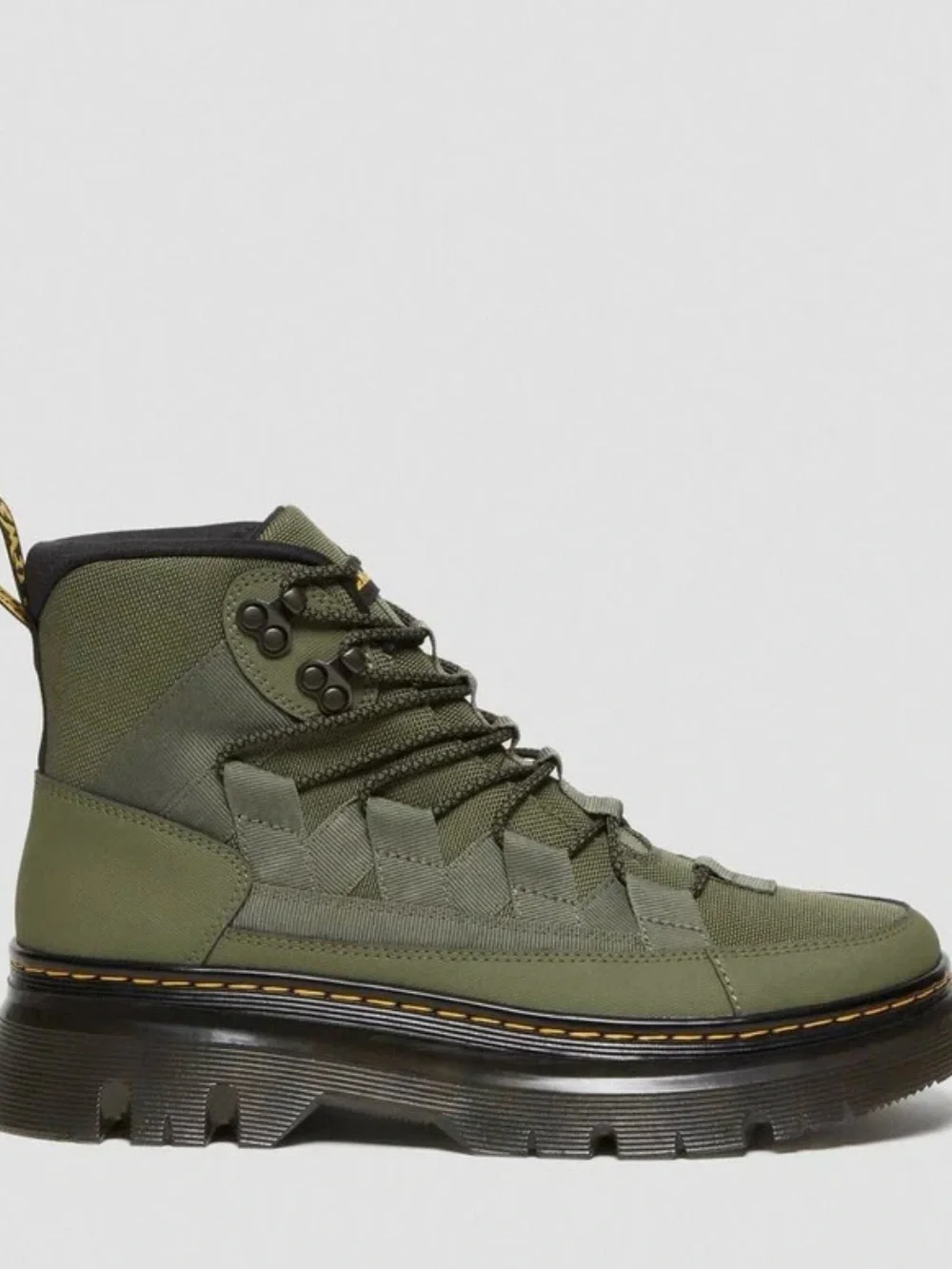 Dr. Martens Olive Canvas Lug-Sole Boots